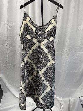 Camila Coelho Black & Cream Slip Dress Size M